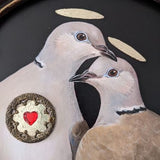 Sacred Heart Dove Pair