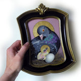 Pigeon Theotokos in Pink (5x7)