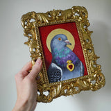 Sacred Heart Pigeon in Red (print)