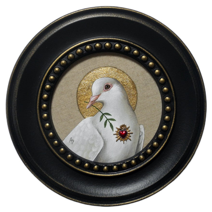 White Dove Heart Roundel