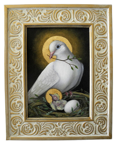 White Dove Theotokos in Gold