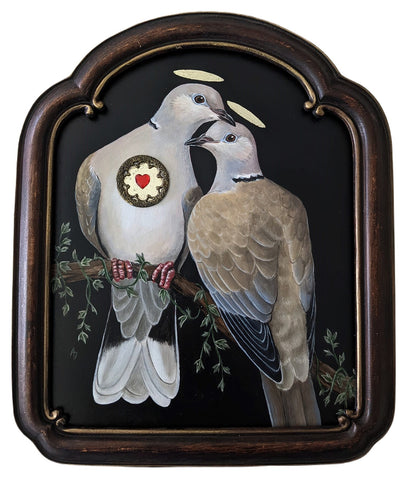 Sacred Heart Dove Pair