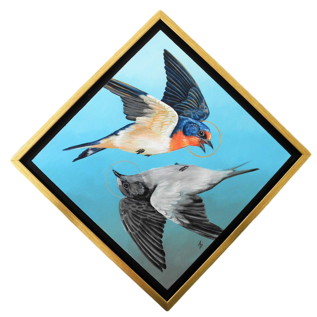 barn swallow painting, allegory bird art
